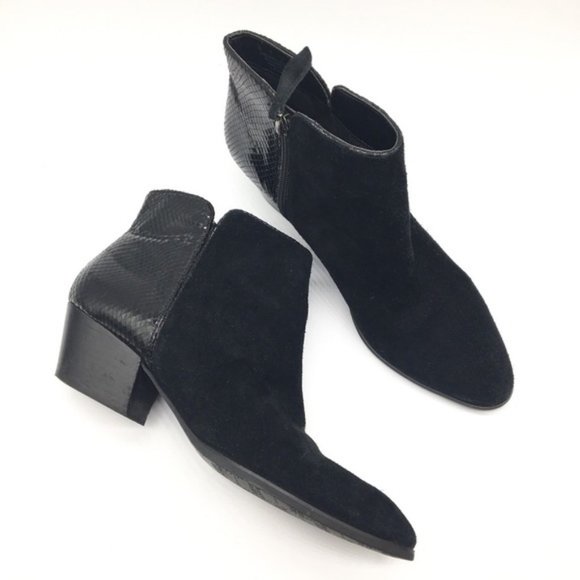 Franco Sarto Shoes - Franco Sarto Quasar Booties Black Suede Embossed 9